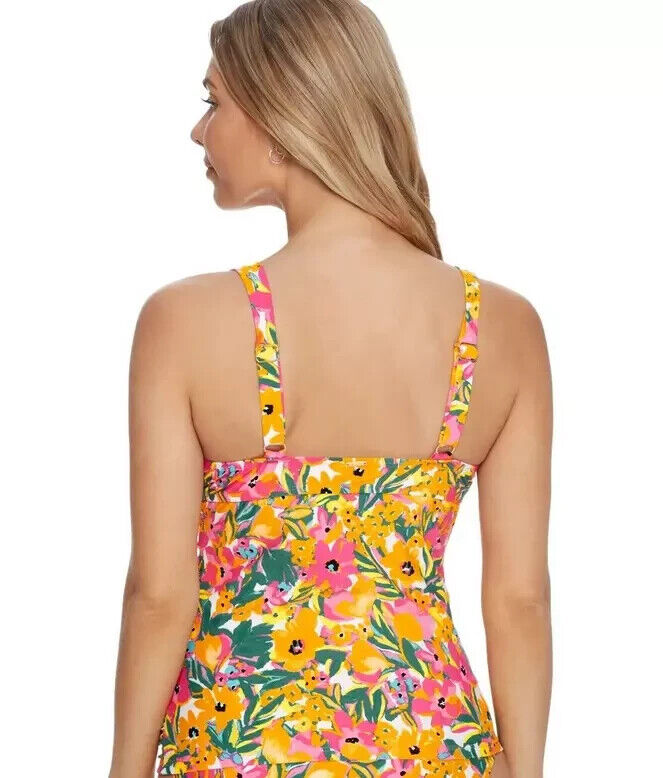 Anne Cole Women's Multi Sunshine Floral Underwire Twist Tankini Top Size 34C/36B