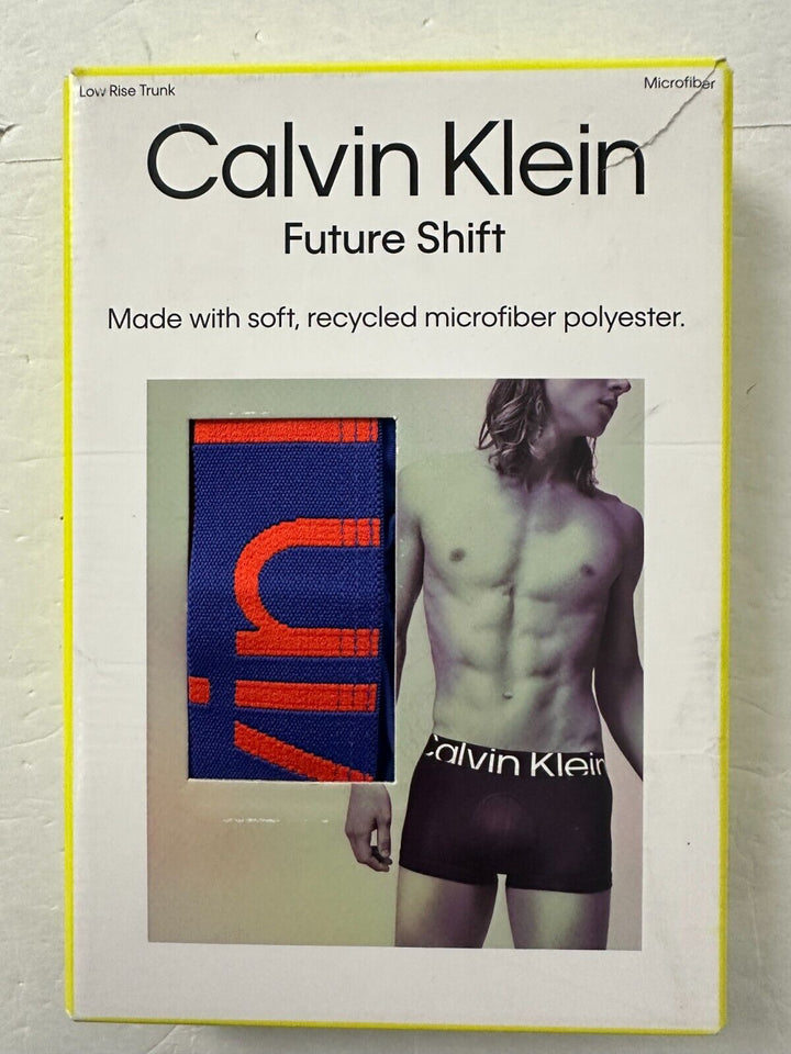 Calvin Klein Men's Blue Future Shift Microfiber Polyester Low Rise Trunk Size S