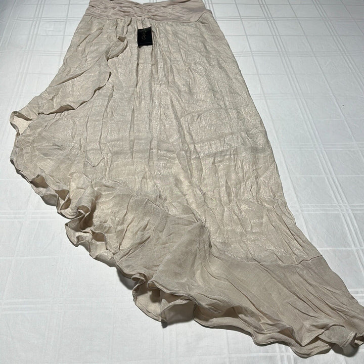 Thalia Sodi Women's Sand Ruffled High Low Hem Pull On Maxi Skirt Size XS