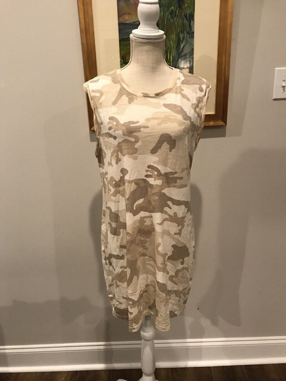 Sanctuary Women's Sand Dune Camouflage Pullover Easy Way Tank Dress Size Large