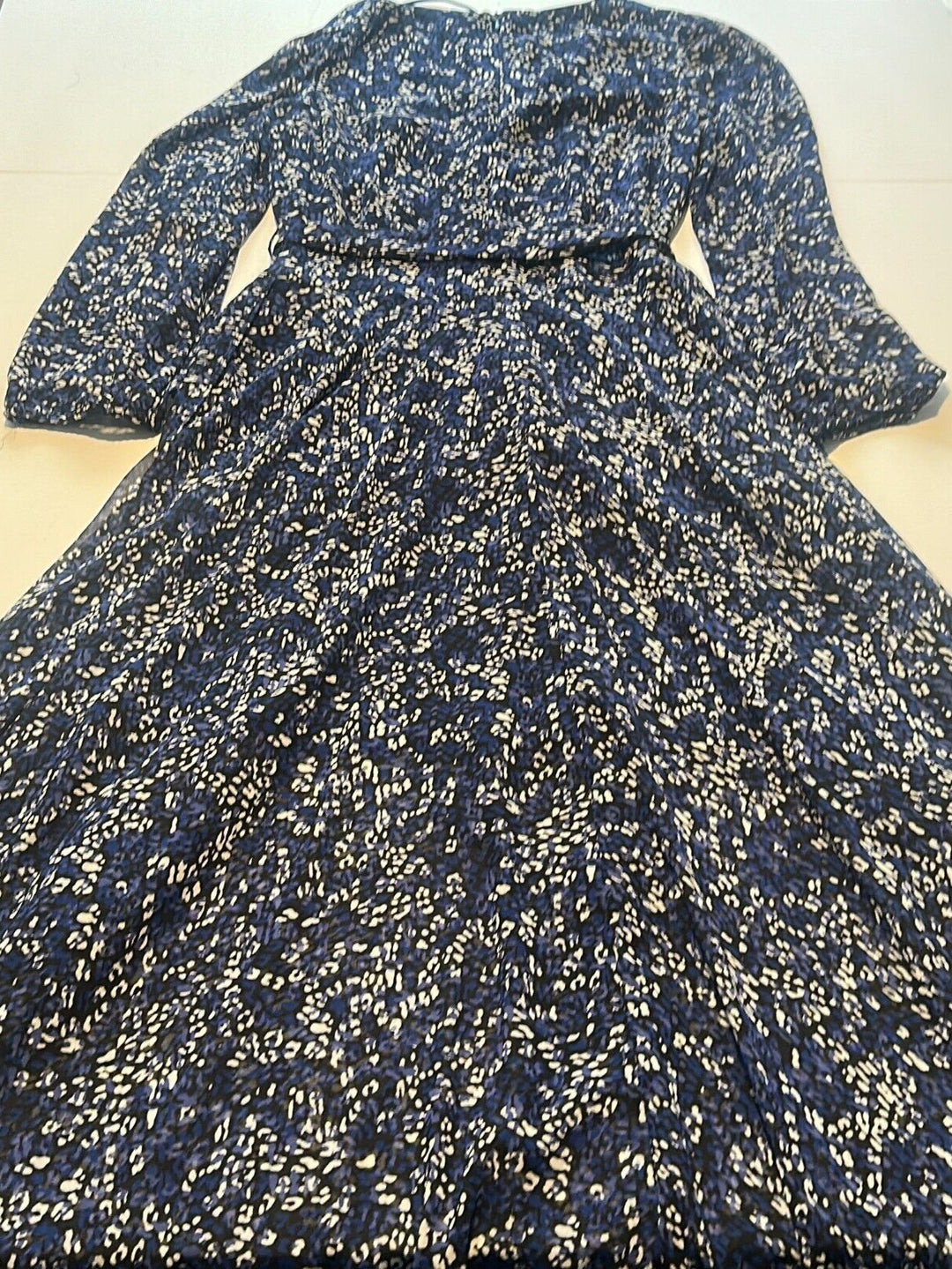 Vince Camuto Womem's Imperial Blue V Neck Back Zip Fit & Flare Dress Size Small