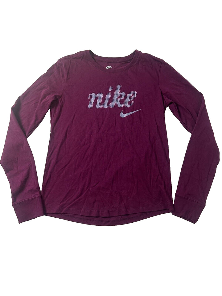 The Nike Women's Sangria Long Sleeve Sportswear Pullover T-Shirt Size XS