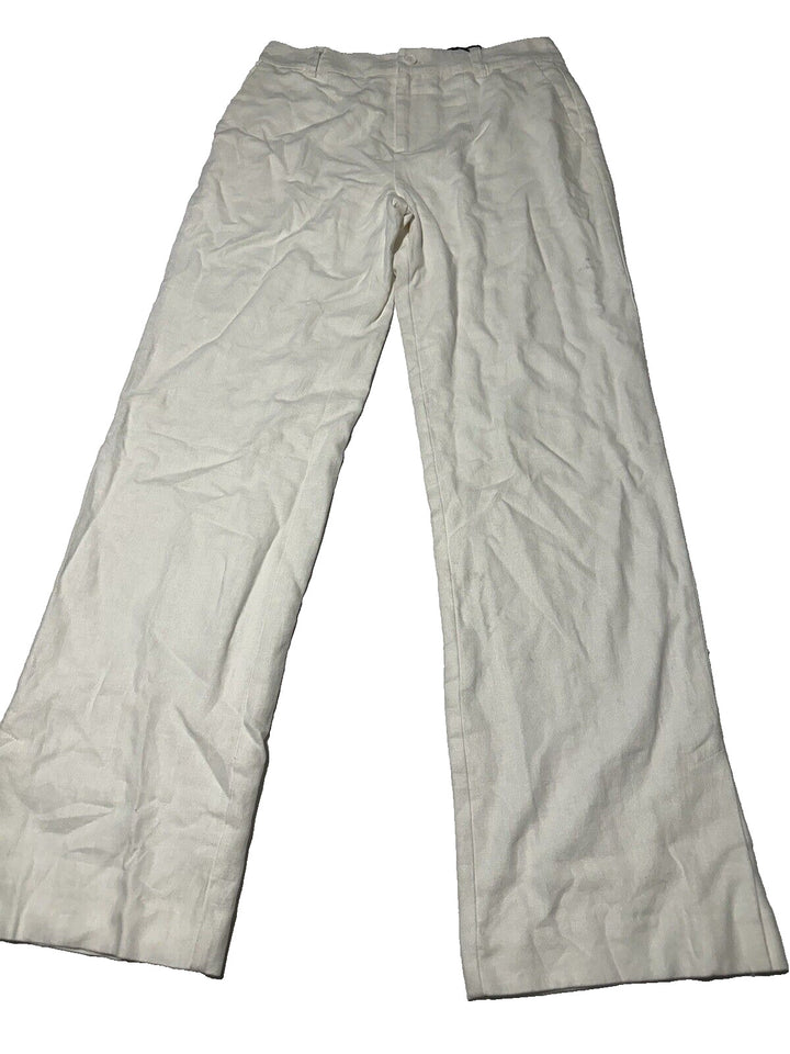 Sanctuary Women's White Regular Fit Flat Front Straight Leg Trouser Pants Sz 26