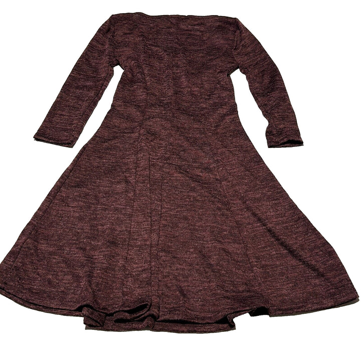 BeBop Women's Wine Heather 3/4 Sleeve Sweetheart Neck A-Line Dress Size X-Large