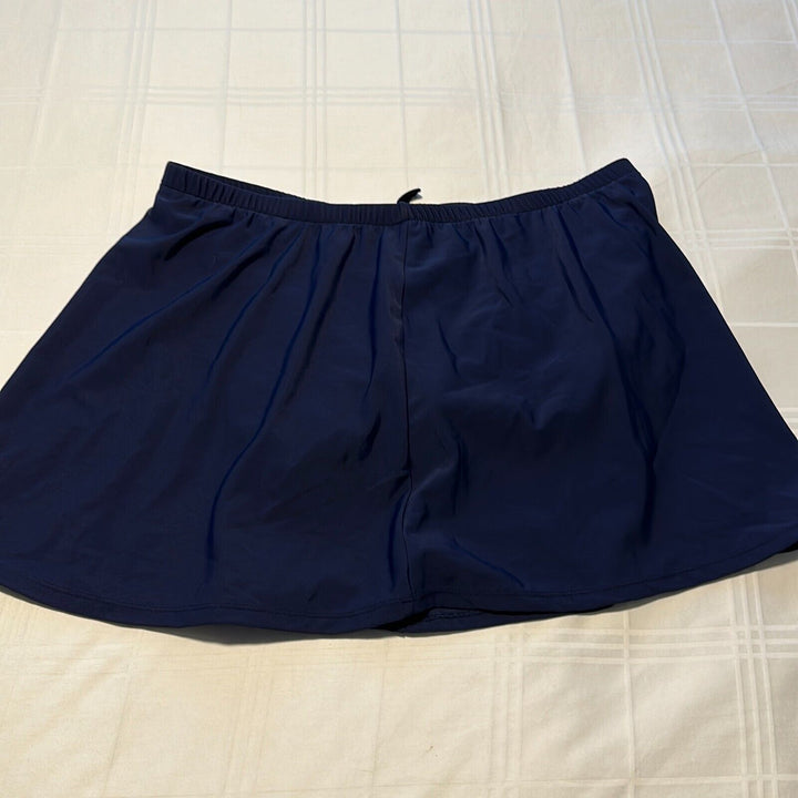 Swim Solutions Women's Navy Blue Pull On Stretch Swim Shorts Bottom Size 22W