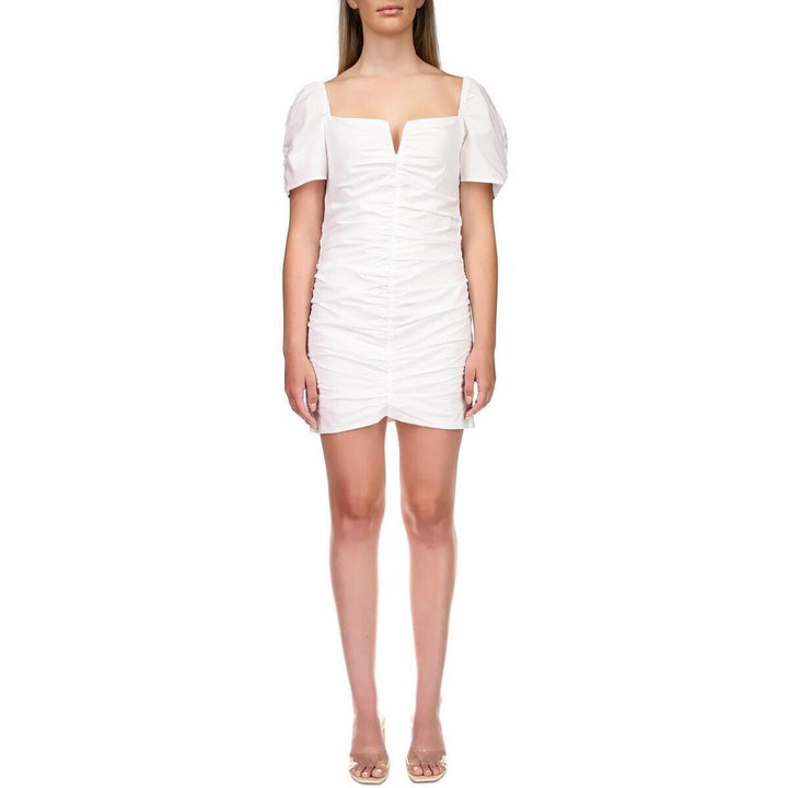 Sanctuary Women's White Puffed Sleeve Square Neckline Mini Dress Size 4