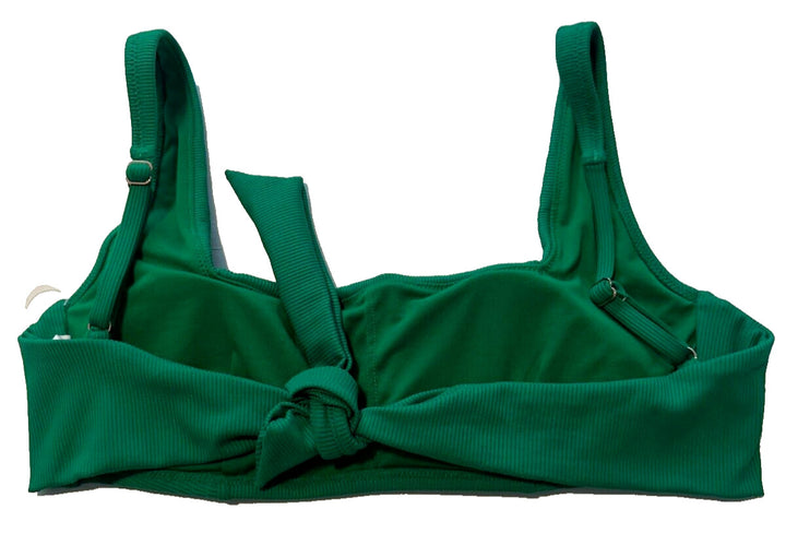 Bar III Women's Vivid Green Micro Rib Sling Bandeau Bikini Swim Top Size X-Large