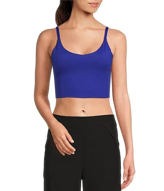 Calvin Klein Performance Womens Blue V-Neck Low Impact Crop Top Size XS