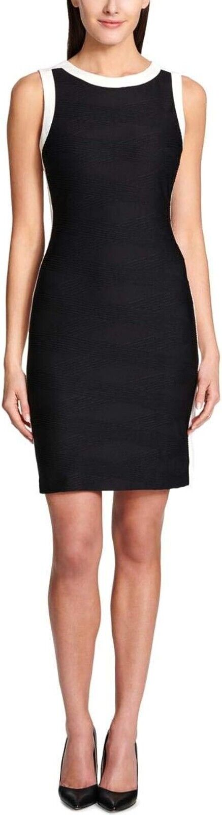 Tommy Hilfiger Women's Black Sleeveless Crisscross Knit Sheath Dress Size 10