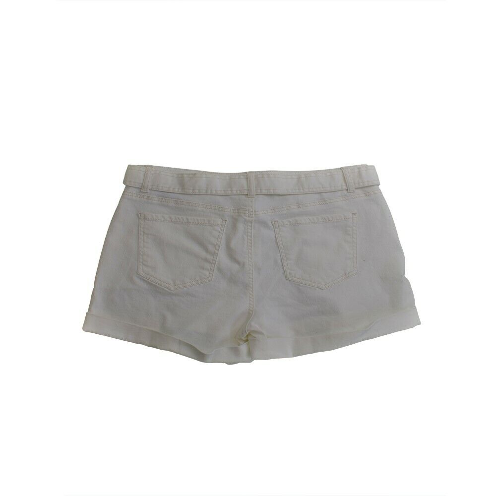 Vanilla Star Juniors' Belted Utility Shorts White 32W