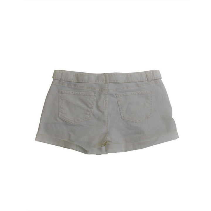 Vanilla Star Juniors' Belted Utility Shorts White 32W