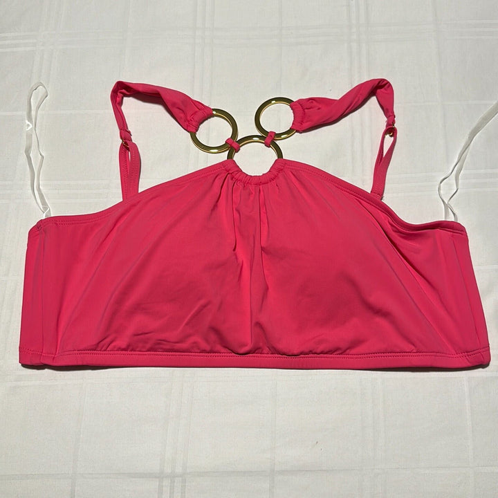 Bleu Rod Beattie Women's Rose Red Ring Neckline Bikini Swim Top Size 14