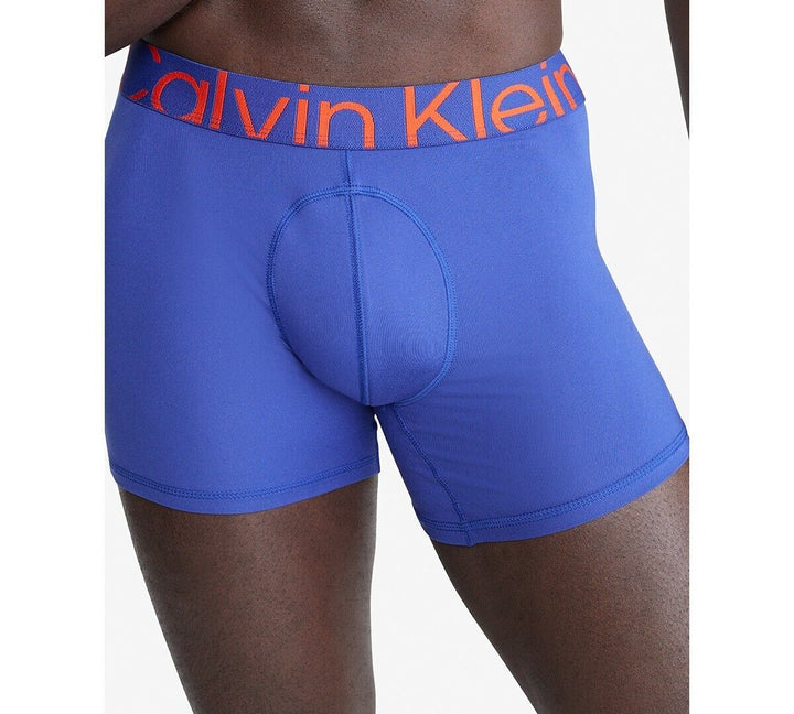 Calvin Klein Mens Blue Future Shift Microfiber Boxer Brief Underwear Size Large