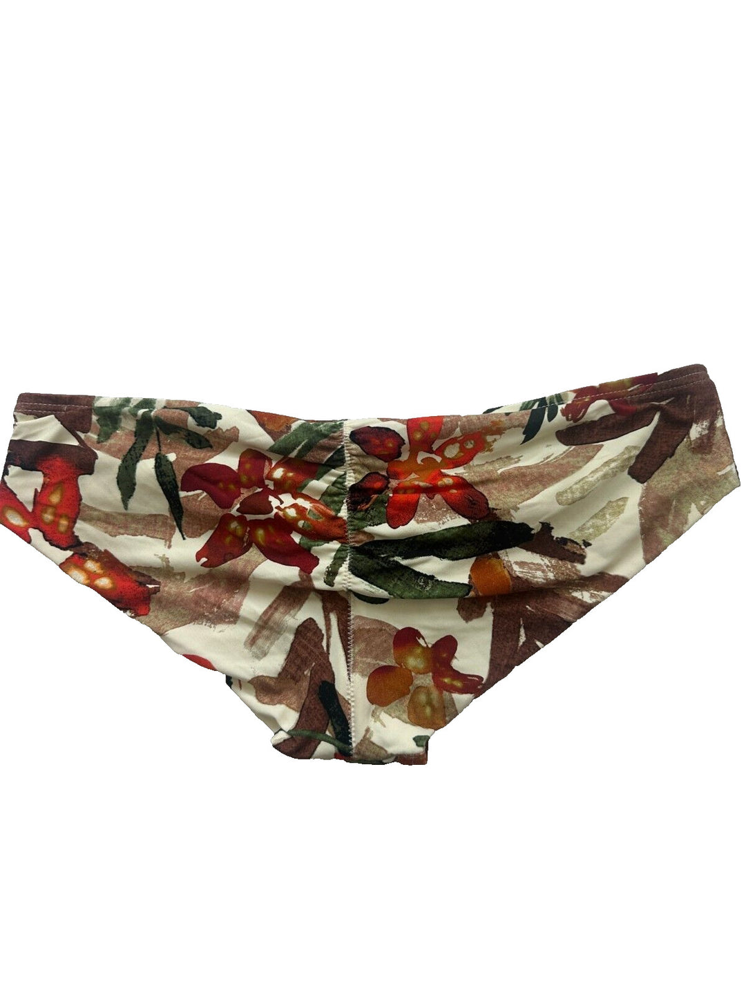 Vince Camuto Women's 112 Bone Floral Print Smooth Bikini Swim Bottom Size Small