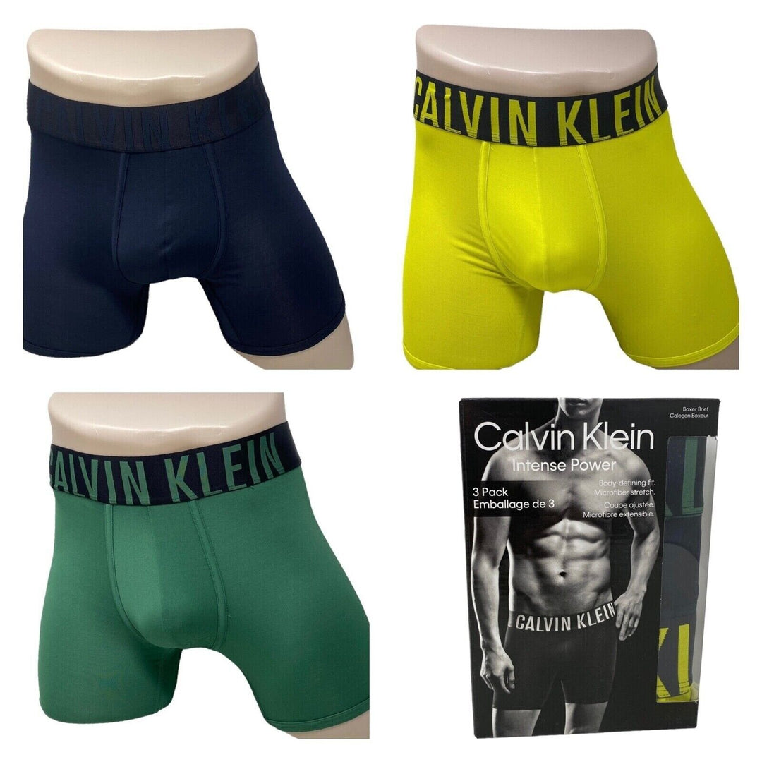 Calvin Klein Men's Multi Intense Power Microfiber 3 Pack Boxer Brief Size Medium