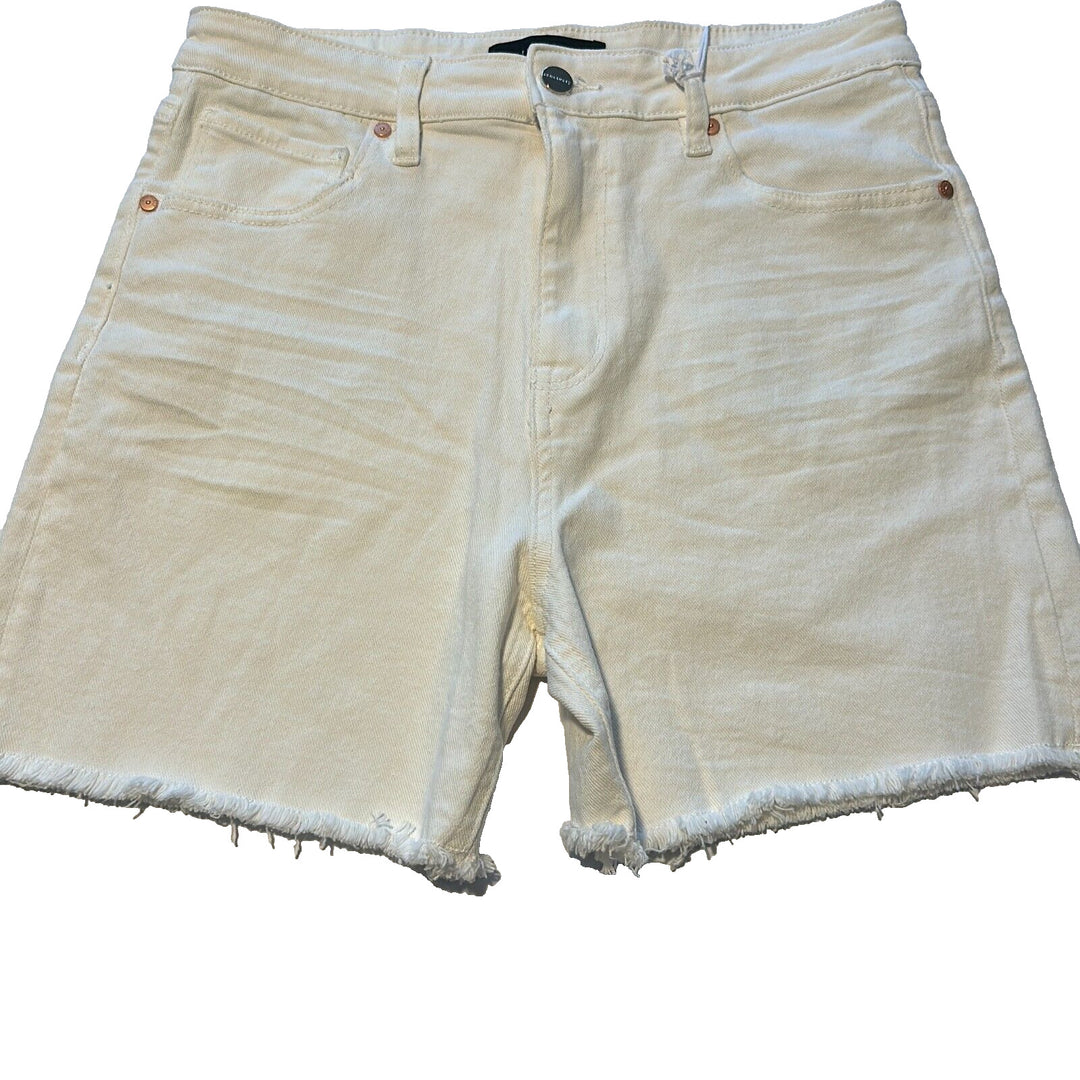 Sanctuary Women's White Sidewalk Frayed Hem Stretch Denim Cut Off Shorts Size 29