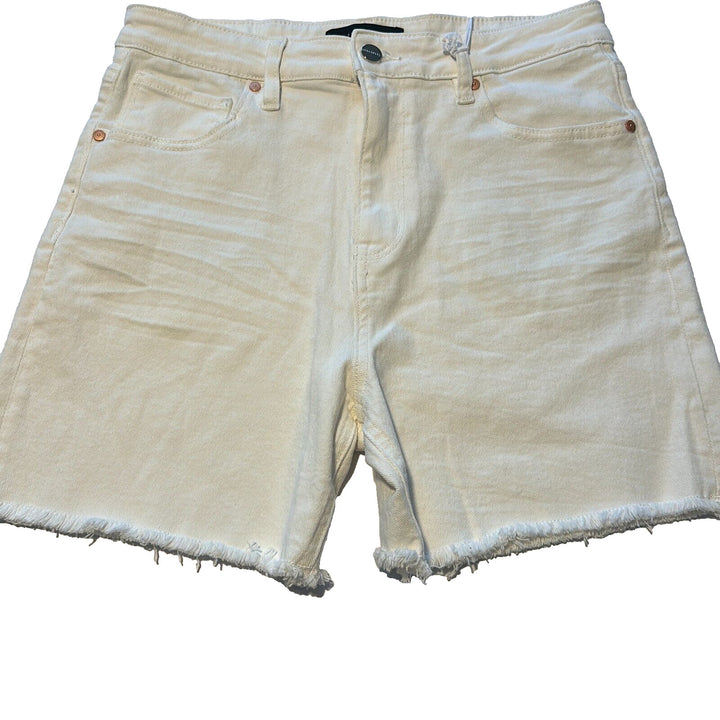 Sanctuary Women's White Sidewalk Frayed Hem Stretch Denim Cut Off Shorts Size 29