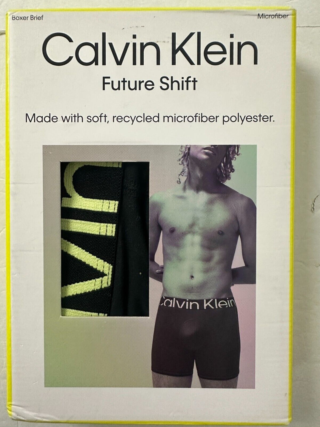 Calvin Klein Mens Black Future Shift Microfiber Boxer Brief Underwear Size Small