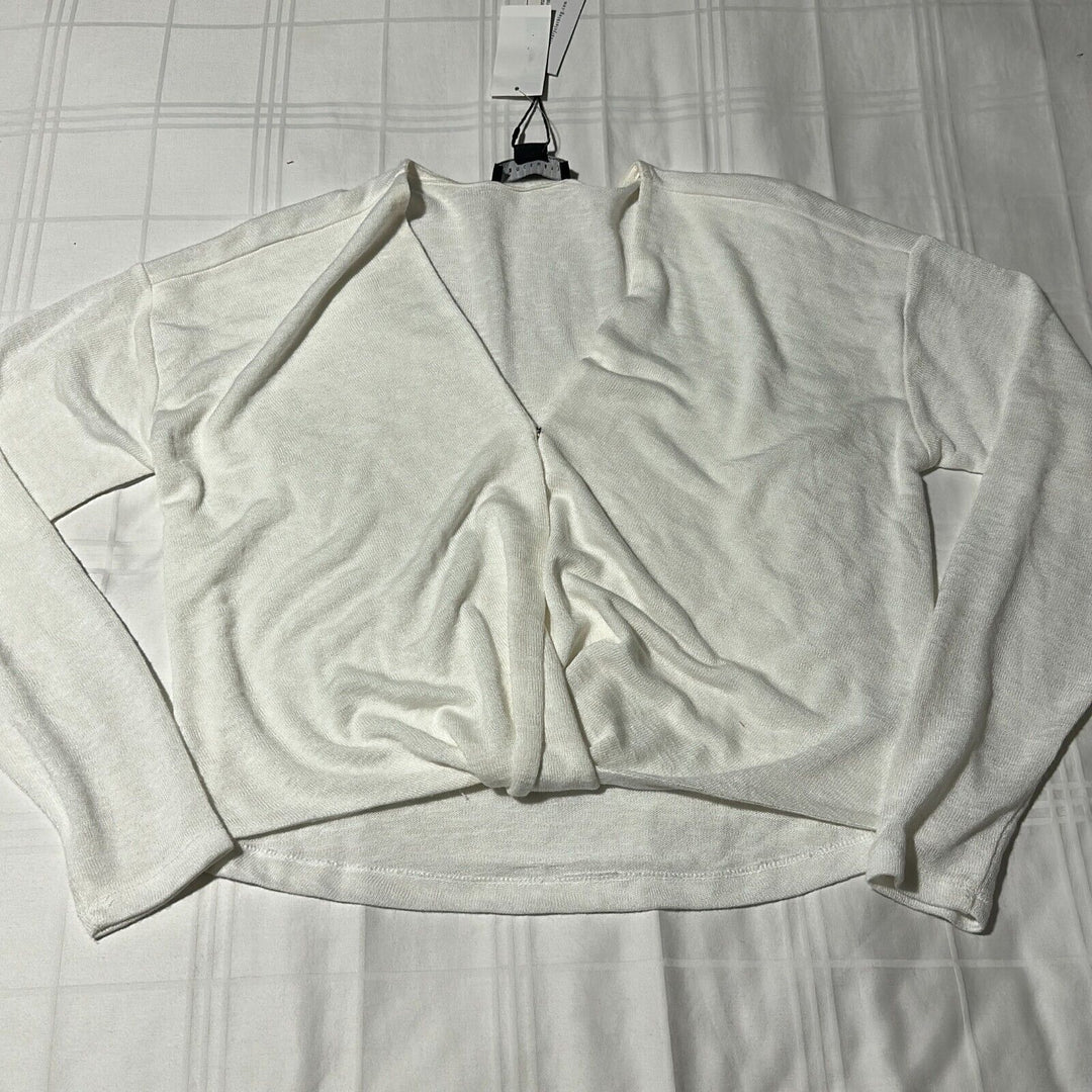 Sanctuary Women's White Thinking Of You Knit Long Sleeve Crossover Top Size S