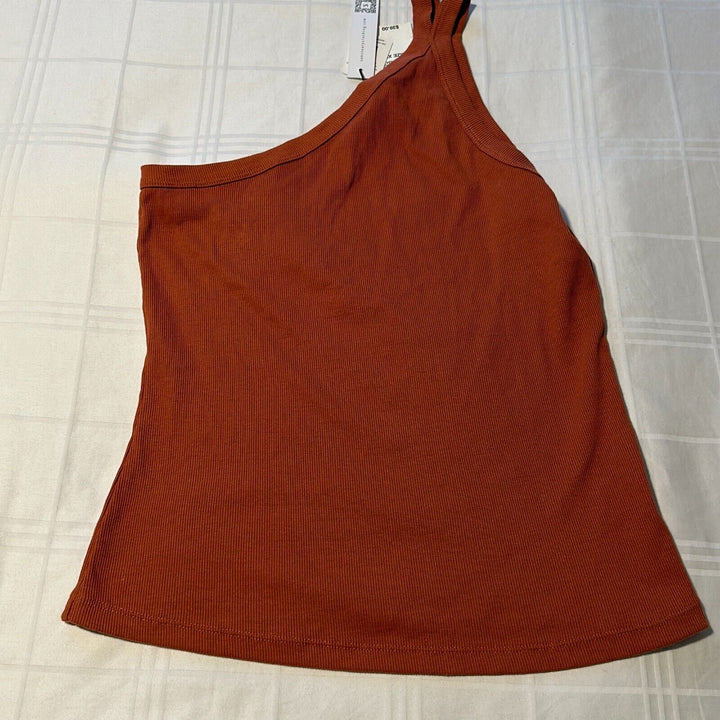 Sanctuary Women's Orange Stretch Pullover Hot Shot Ribbed Tank Top Size XL