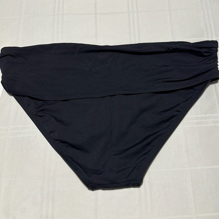 Bleu Rod Beattie Women's Black Sarong Hipster Bikini Swim Bottom Size 14