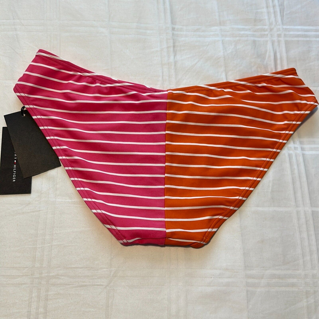 Tommy Hilfiger Women's Dahlia Striped V-Cut Bikini Swim Bottom Size Medium