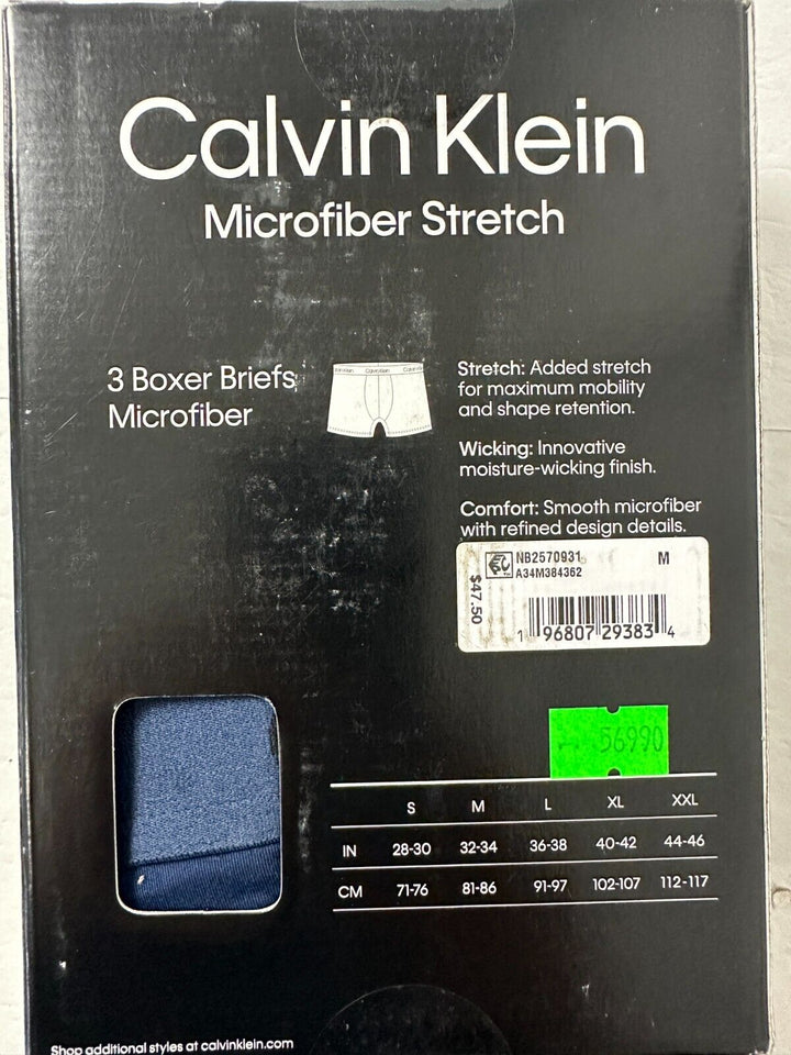 Calvin Klein Cotton Stretch Wicking Technology Classic Boxer Brief Size M 3 Pack