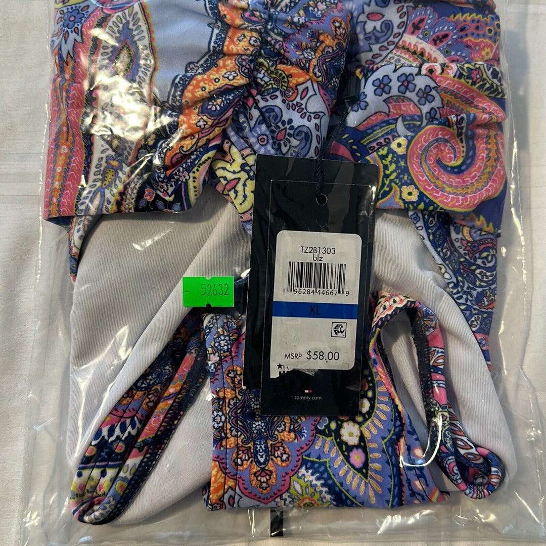 Tommy Hilfiger Women's Provence Blue Jaipur Paisley Bikini Swim Bottom Size XL