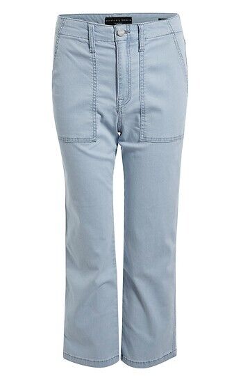 Sanctuary Womens Baby Blue Pockets High Rise Straight Cropped Pants Size 34