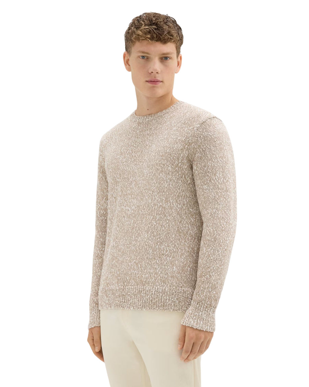 Theory Mens Pumice Multi Crewneck Sweater Heathered Mauno Crew Neck Size X-Large