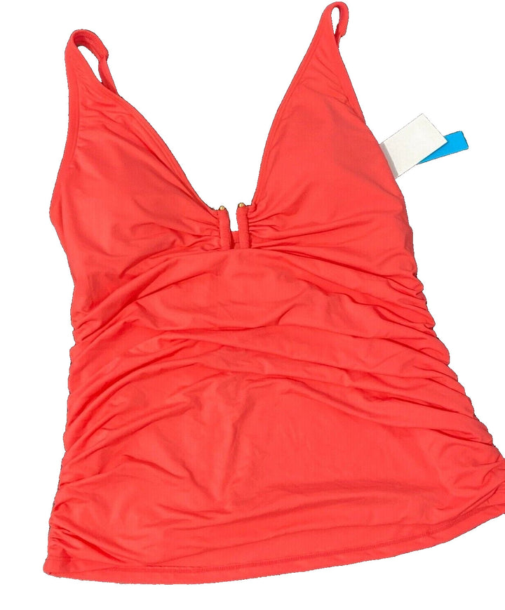 Bleu Rod Beattie Women's RBAU20469 Coral Skyline Ruched Tankini Top Size 6