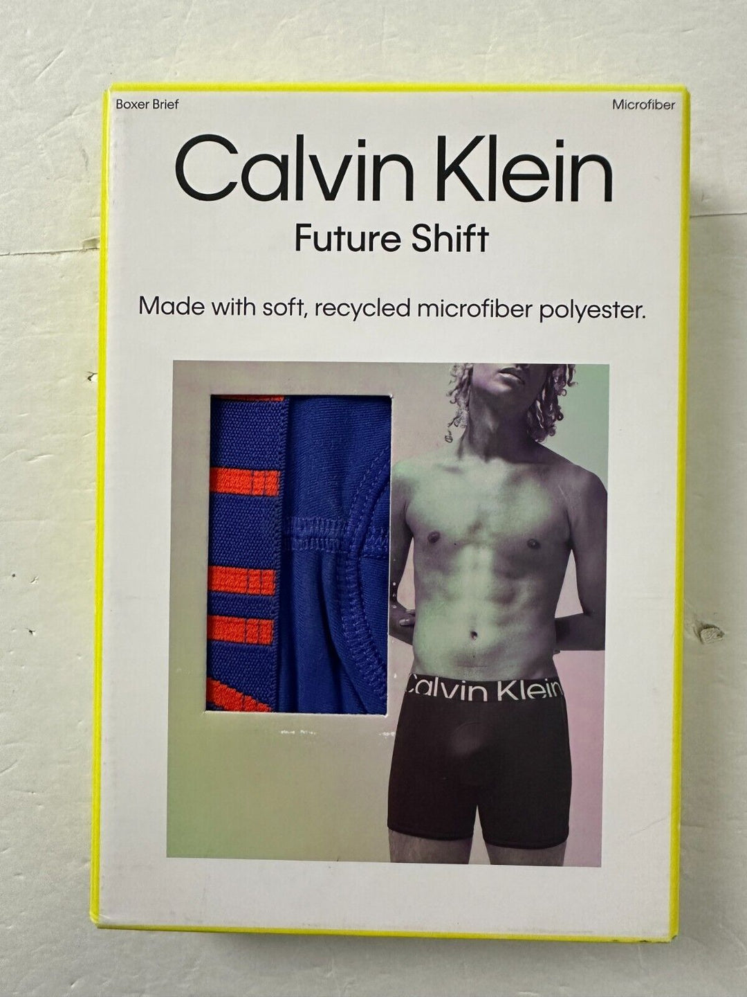 Calvin Klein Mens Blue Future Shift Microfiber Boxer Brief Underwear Size Large