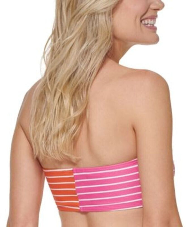 Tommy Hilfiger Women's Dahlia Striped Removable Strap Bandeau Bikini Swim Top XL