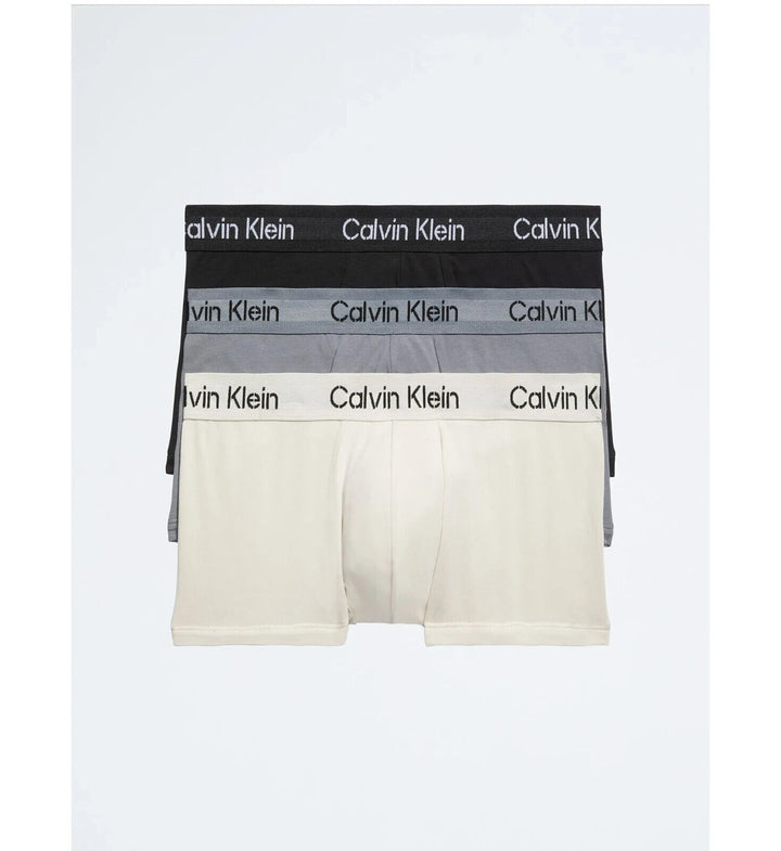 Calvin Klein Mens Multi Stencil Logo Cotton Stretch 3-Pack Low Rise Trunk Size S