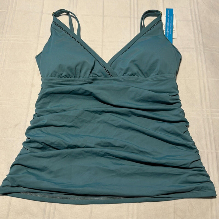 Bleu Rod Beattie Women's Tahitian Adjustable Strap Shirred Tankini Top Size 8