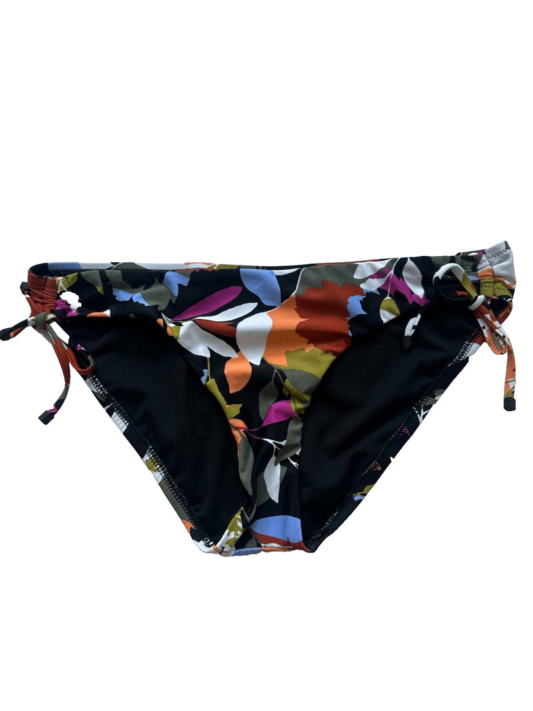 Bar III Women's Olive Floral Flirt Side-Tie Hipster Bikini Bottoms Size Large