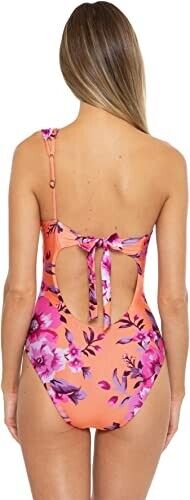 Becca Women's Multicolor Full Bloom Arabella Asymmetrical One Piece Swimsuit M