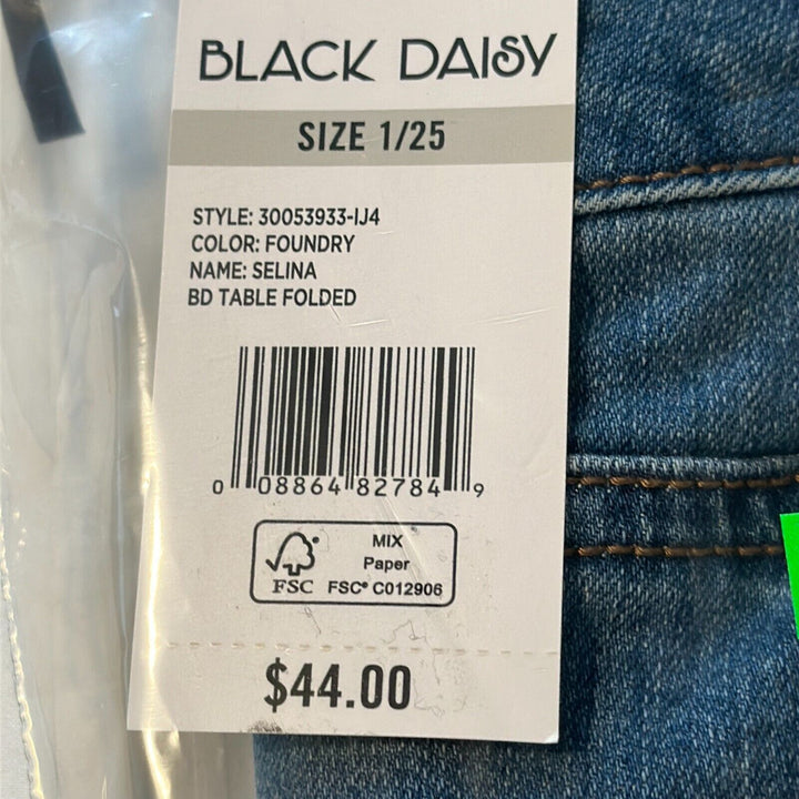 Black Daisy Women's Blue Selina High Rise Denim Skinny Jeans Size 1/25