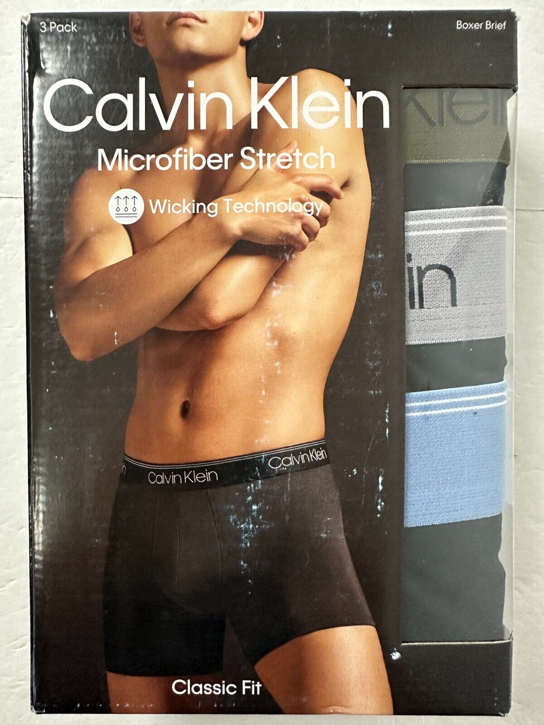 Calvin Klein Microfiber Stretch Wicking Technology Boxer Brief Size S 3 Pack