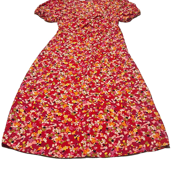 Sanctuary Women's Sunset Bloom Floral Sweetheart Neck A-Line Midi Dress Size 4