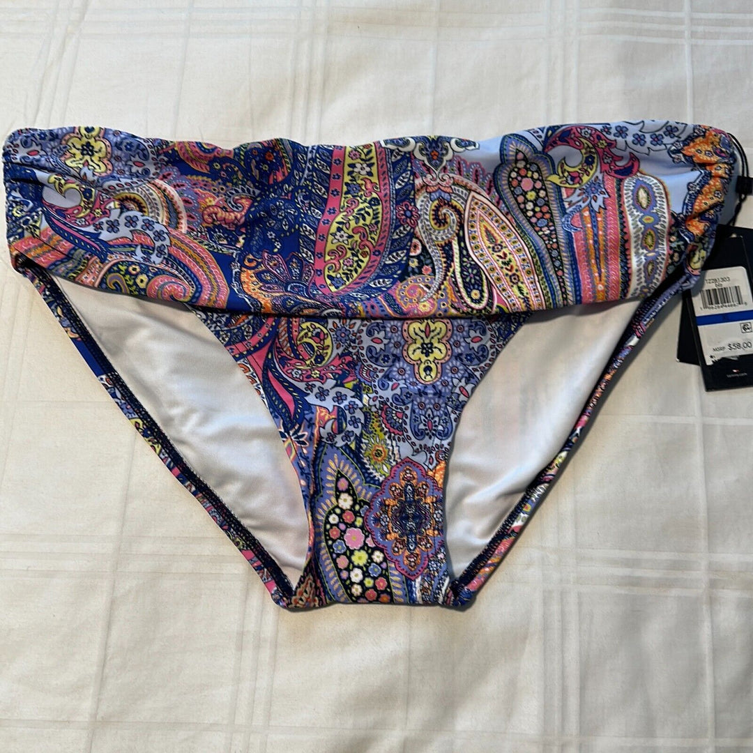 Tommy Hilfiger Women's Provence Blue Jaipur Paisley Bikini Swim Bottom Size XL