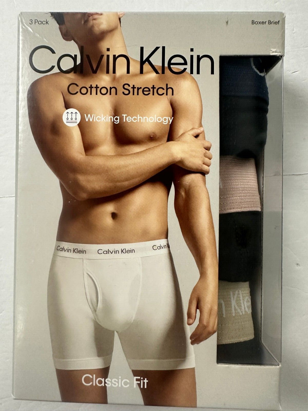 Calvin Klein Cotton Stretch Wicking Technology Classic Boxer Brief Size S 3 Pack