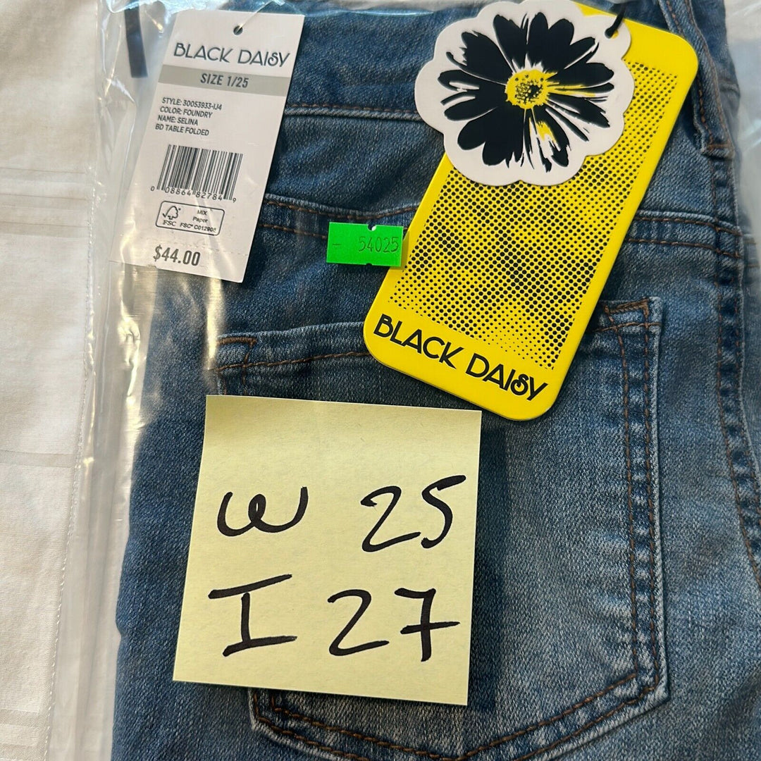 Black Daisy Women's Blue Selina High Rise Denim Skinny Jeans Size 1/25