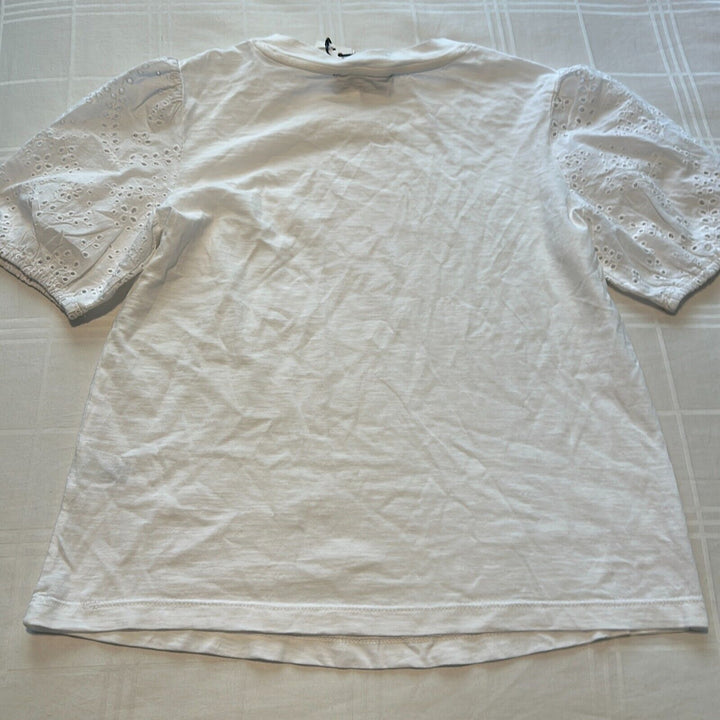 Sanctuary Women's White Cotton Not So Basic Puff Sleeve Pullover T-Shirt Sz XXS