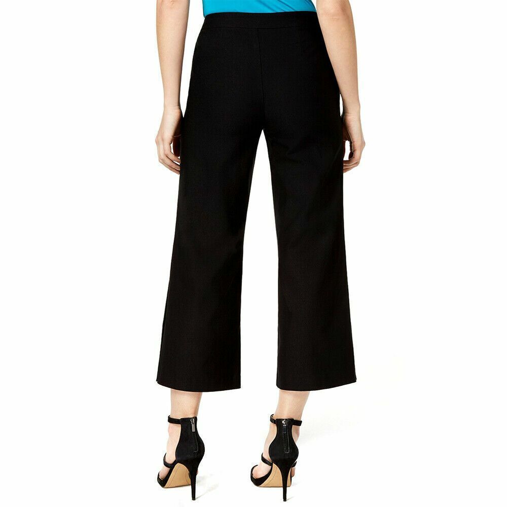 Bar III Cropped Wide-Leg Sailor Pants Black 0