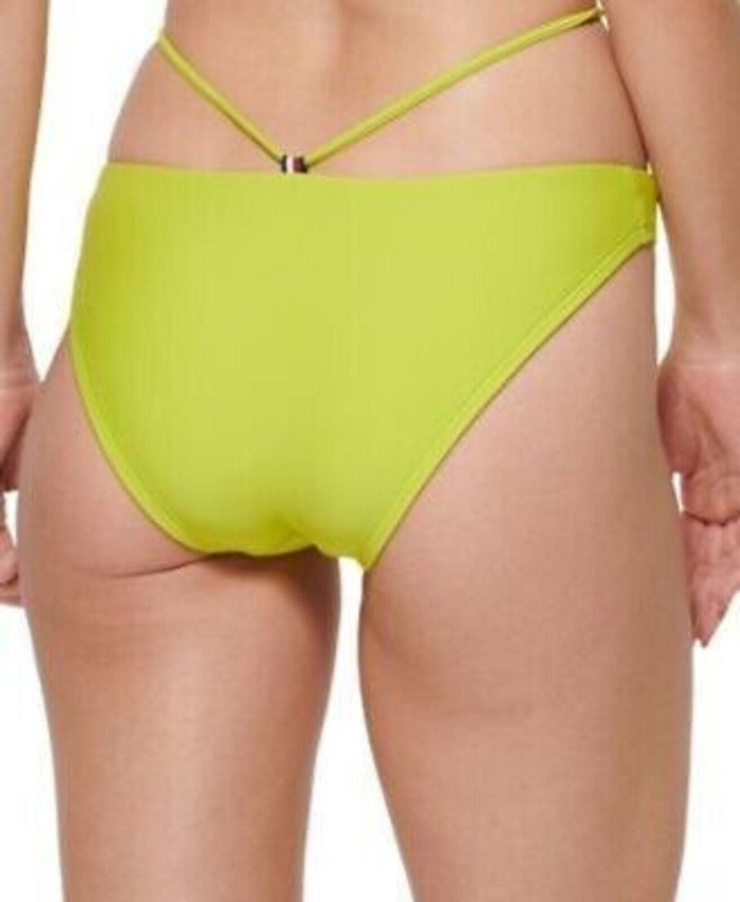 Tommy Hilfiger Women's Bright Chartreuse High Leg Cheeky Bikini Bottom Size XL