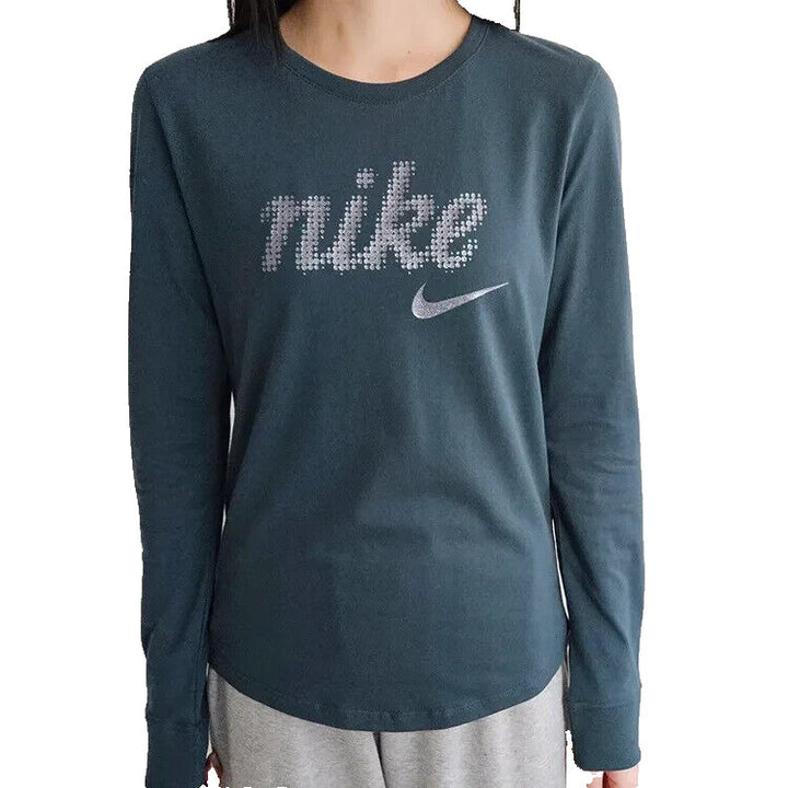 The Nike Women's Deep Jungle Long Sleeve Sportswear Pullover T-Shirt Size XS