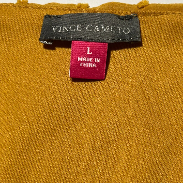 Vince Camuto Women's Honey Pot Clip Dot Long Sleeve V-Neck Blouse Top Size L