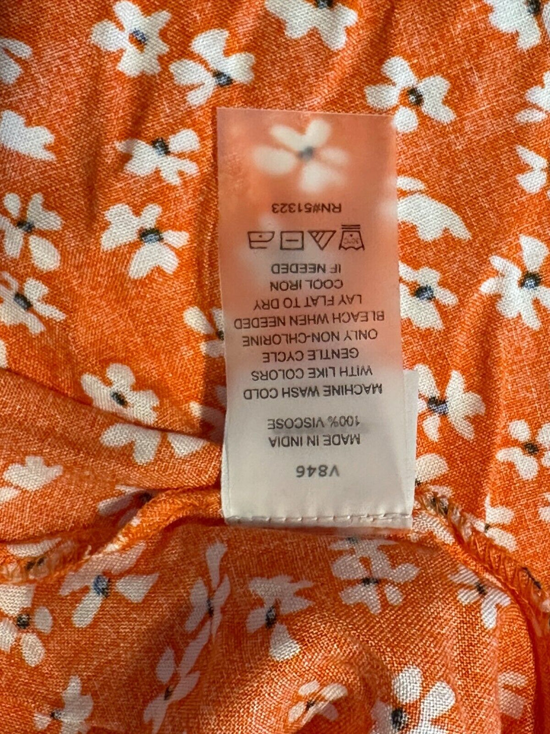 Vince Camuto Women V Neck Floral Sunset Orange Summer Maxi Dress Size XL