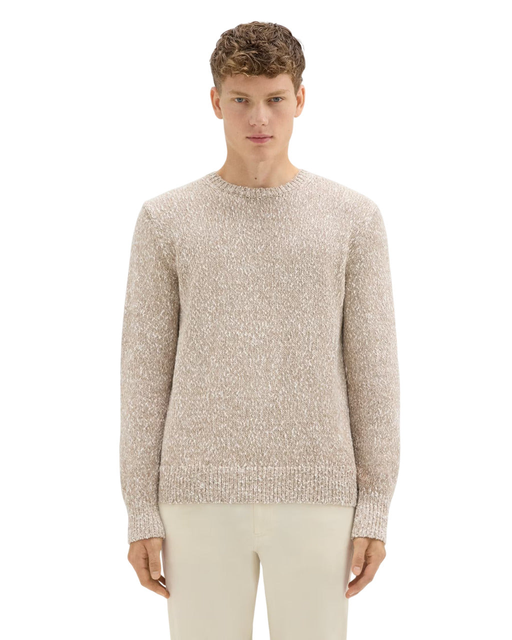 Theory Mens Pumice Multi Crewneck Sweater Heathered Mauno Crew Neck Size X-Large